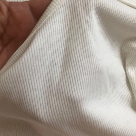 White Classic Elegant Cut Out Puff Long Sleeve Tee Shirt Blouse Top - Picture 8 of 9